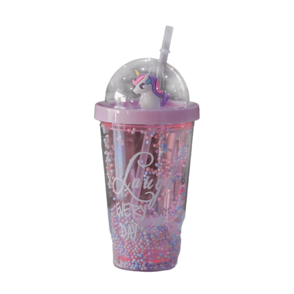 Unicorn-Laugh-Every-Day-Cup-Pink-with-Lid-&-Straw