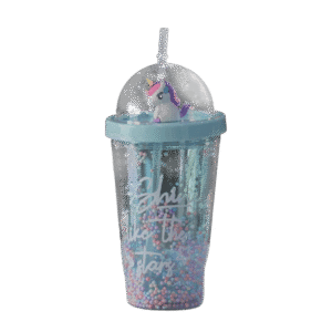 Unicorn Shine Like The Stars Cup Blue with Lid & Straw