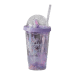 Unicorn Shine Like The Stars Cup Purple with Lid & Straw