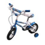 White & Blue 12 Star Bike