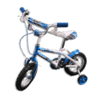 White & Blue 12 Star Bike
