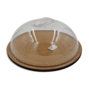 Wooden Cake Stand with Plastic Lid