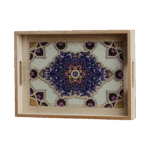 Wooden Navy Patterned Small Tray