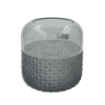 Black 20cm Glass Vase with Ribbed Design