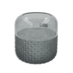 Black 20cm Glass Vase with Ribbed Design