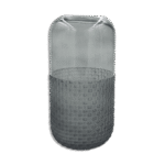 Black Ribbed 32cm Glass Vase