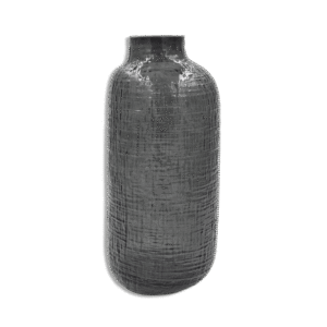Black Striped 30cm Glass Round vase