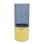 Blue 30cm Glass Vase with Golden Base