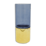 Blue 30cm Glass Vase with Golden Base