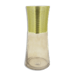 Bronze 30cm Glass Vase with Golden Edge