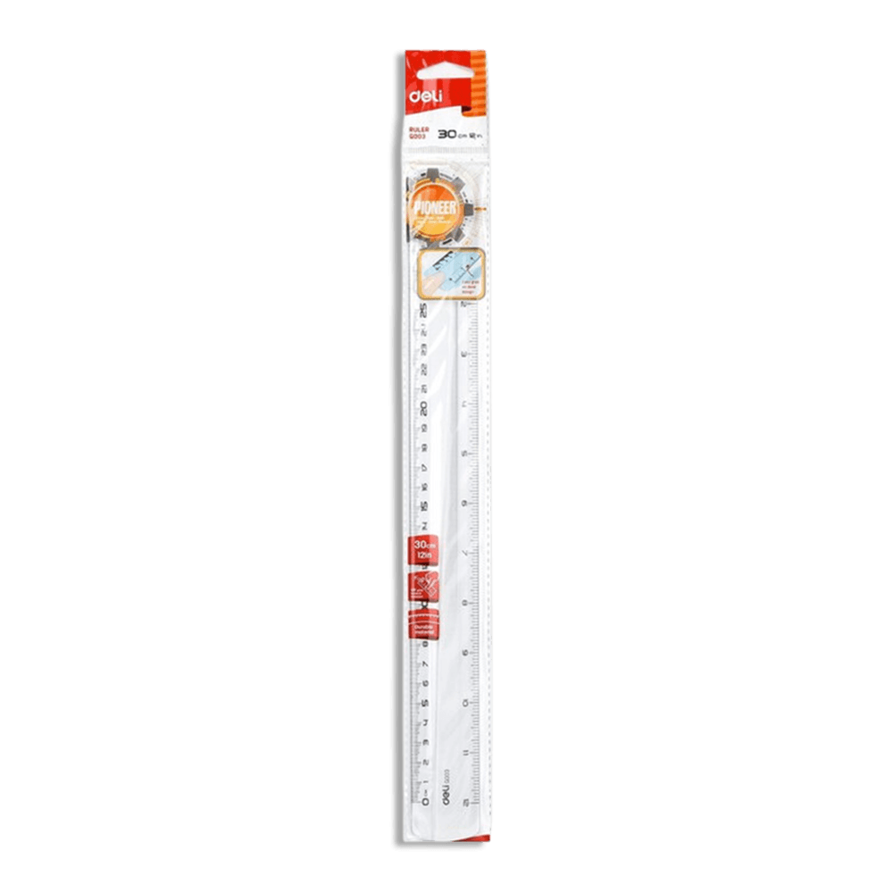 Deli-30cm-Transparent-Ruler