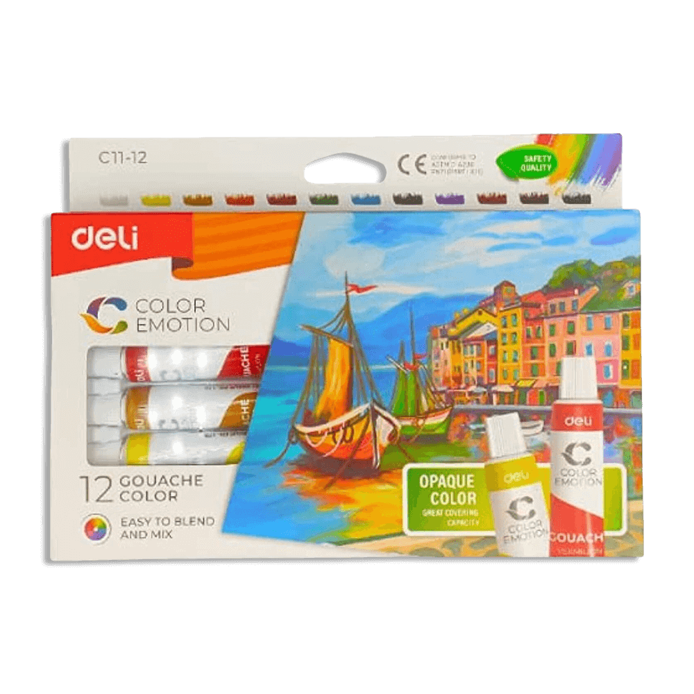Deli-Gouache-Watercolor-12-Color-Tube