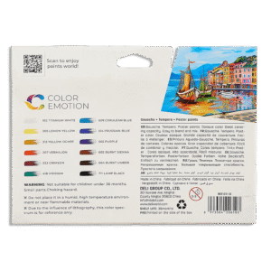 Deli Gouache Watercolor 12 Color Tube1