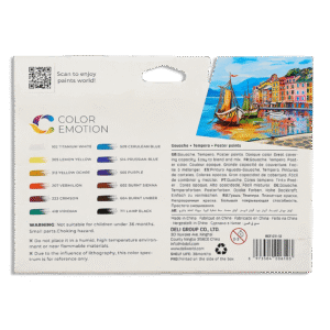 Deli Gouache Watercolor 12 Color Tube1