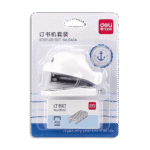 Deli White Dolphin Mini Stapler Set