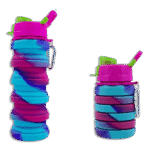 Extendable Fuchsia Silicon Water Bottle