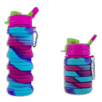 Extendable Fuchsia Silicon Water Bottle