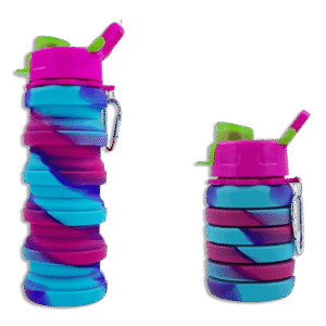 Extendable Fuchsia Silicon Water Bottle