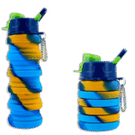 Extendable Orange Silicon Water Bottle
