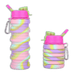 Extendable Pink Silicon Water Bottle