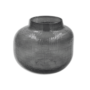 Gold 18cm Striped Glass Black Round Edge