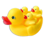 Large Rubber Duck with 3 Mini Rubber Duck