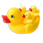 Large Rubber Duck with 3 Mini Rubber Duck