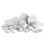 Momaz 152 Pcs Round Patterned White Serving Set