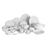 Momaz 152 Pcs Round Patterned White Serving Set