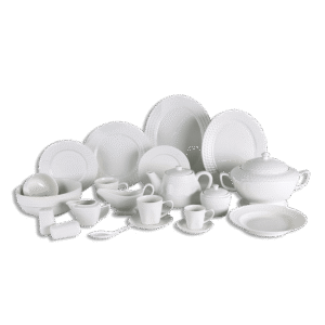 Momaz 152 Pcs Round Patterned White Serving Set