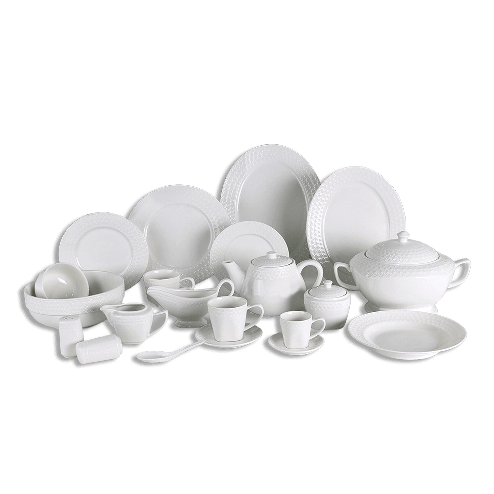 Momaz-152-Pcs-Round-Patterned-White-Serving-Set