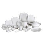 Momaz 152 Pcs Squared Patterned White Serving Set