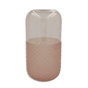 Pink Ribbed 27cm Glass Vase