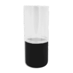 Plain Transparent 30cm Glass Vase with Black Base