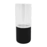 Plain Transparent 30cm Glass Vase with Black Base