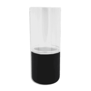 Plain Transparent 30cm Glass Vase with Black Base