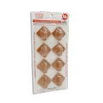 Set of 8pcs Brown Plastic Rhombus Wall Hooks