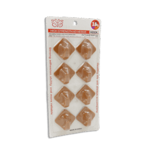 Set of 8pcs Brown Plastic Rhombus Wall Hooks