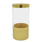 Transparent 27cm Glass Vase with Golden Patterned Base
