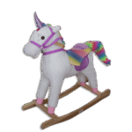White with Wooden Rocking Unicorn