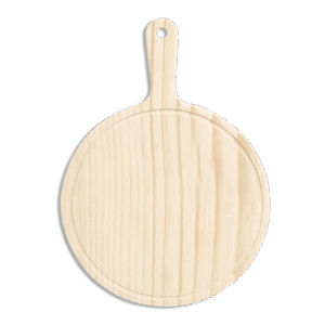 Wooden 27x37x1cm Round Pizza Board with Handle