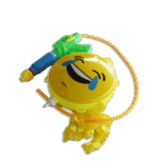 Yellow Emoji Plastic Water Gun with Bag