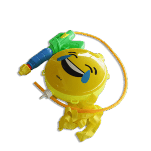 Yellow Emoji Plastic Water Gun with Bag
