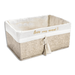 Beige Rectangular Mega Basket
