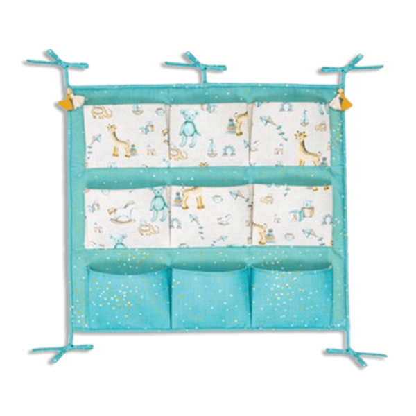 Blue Baby Crib Organizer 9 Pockets