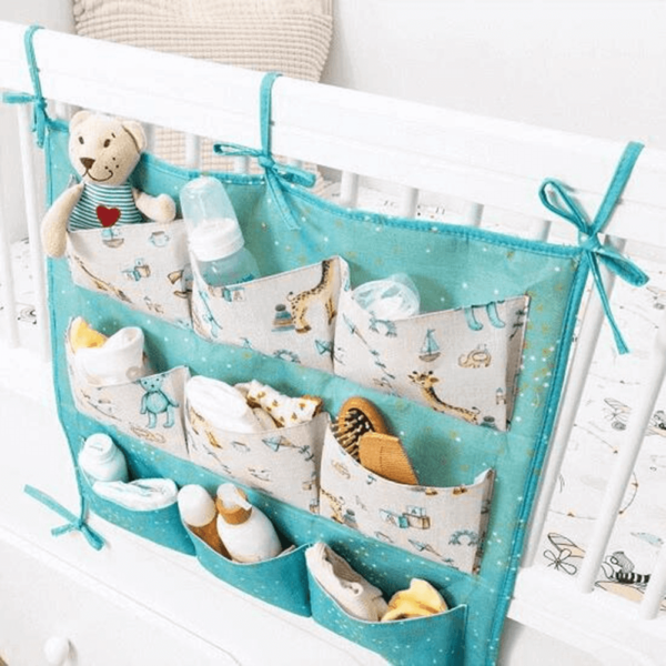 Blue Baby Crib Organizer 9 Pockets2