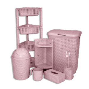 Bubble Pink 7Pcs Bathroom Set