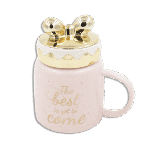Butterfly Tie Lid Pink Mug