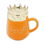 Crown Lid Orange Glass Mug