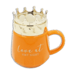 Crown Lid Orange Glass Mug